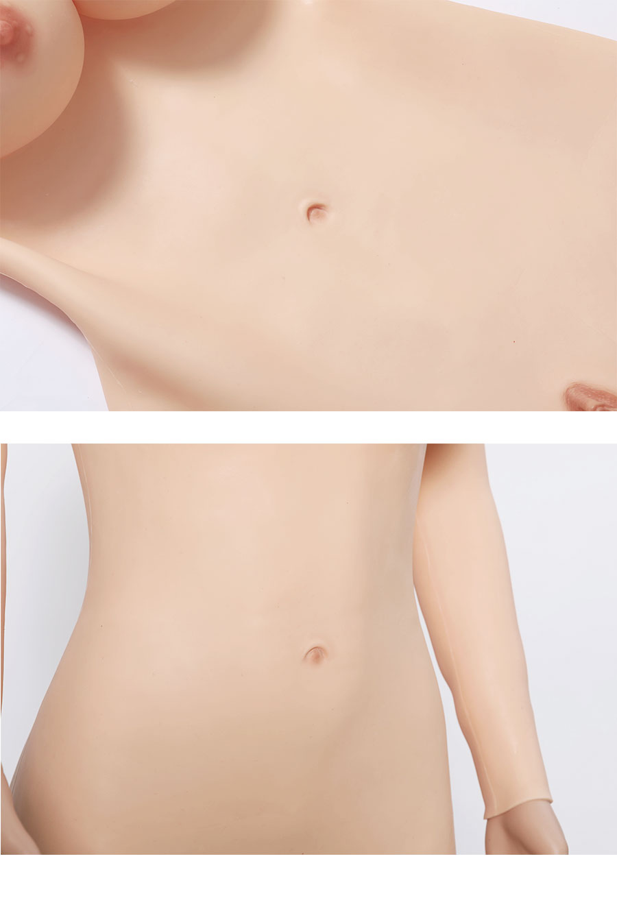 D-Cup-Silikon-Bodysuit mit Reißverschluss 5G