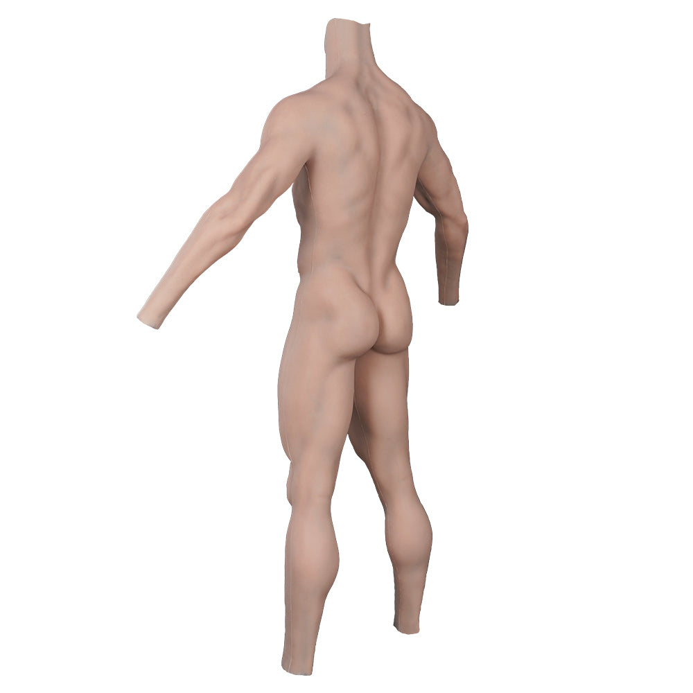 Oil-Free Silicone Muscle Ankle-length Bodysuit with Sleeve 8G