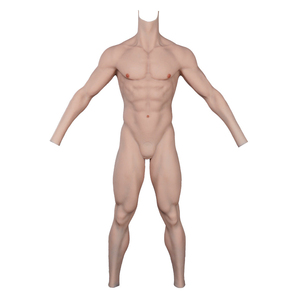 Oil-Free Silicone Muscle Ankle-length Bodysuit with Sleeve 8G