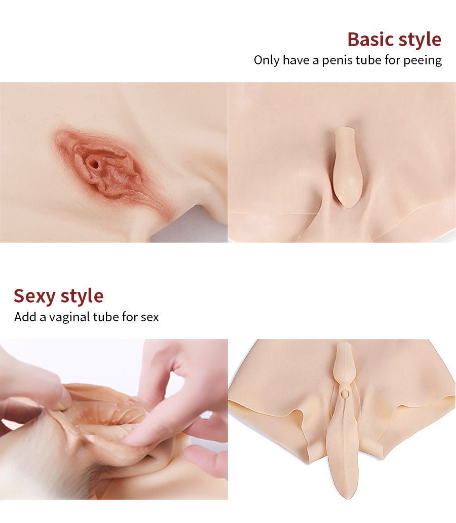 Silikon-Bodysuit mit Körbchengröße D und Reißverschluss hinten, 4G