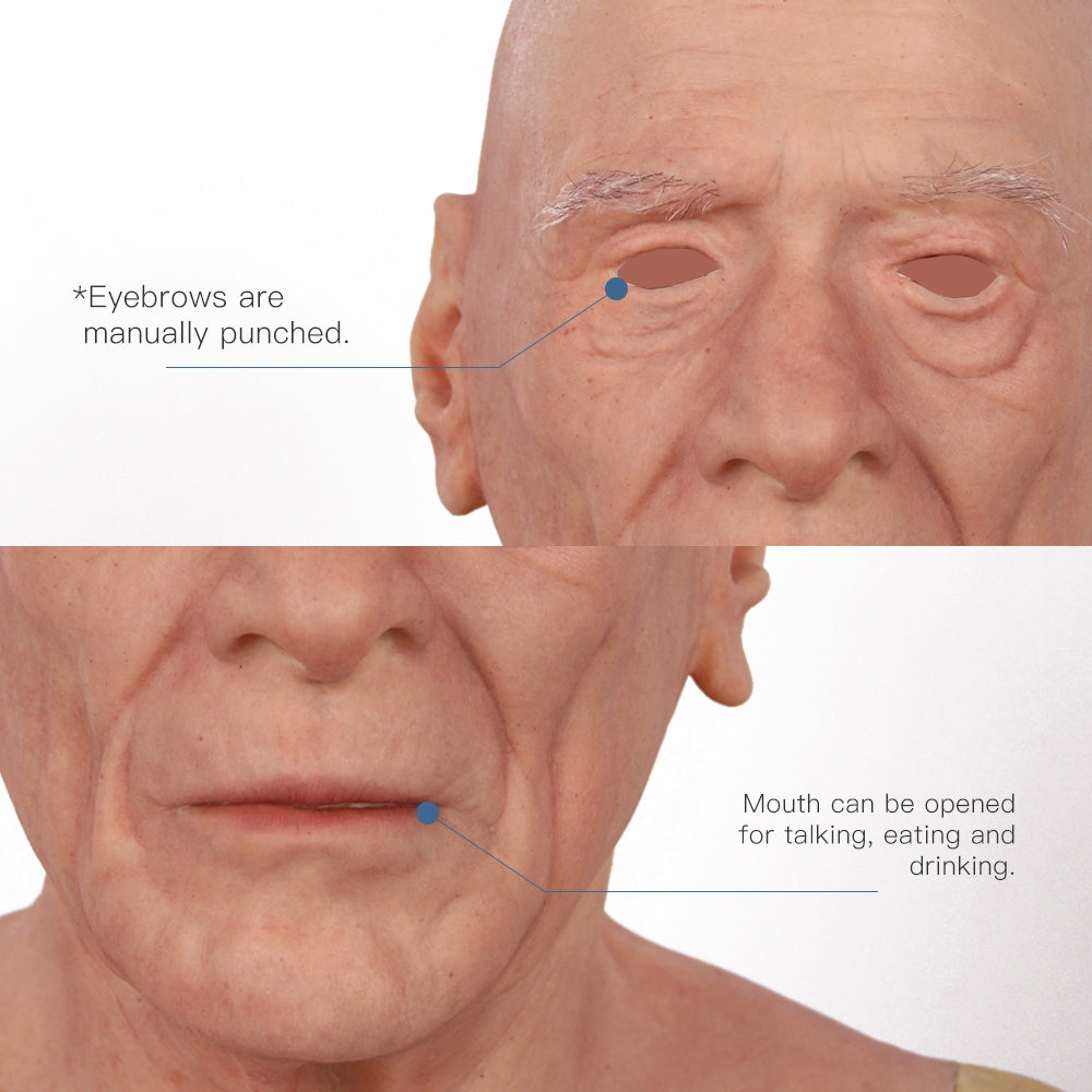 Dees Silikon-Kopfmaske für alte Männer