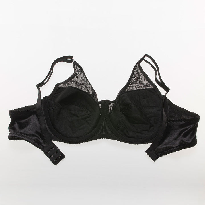 Tropfenförmige Silikonbrüste mit schwarzem Taschen-BH