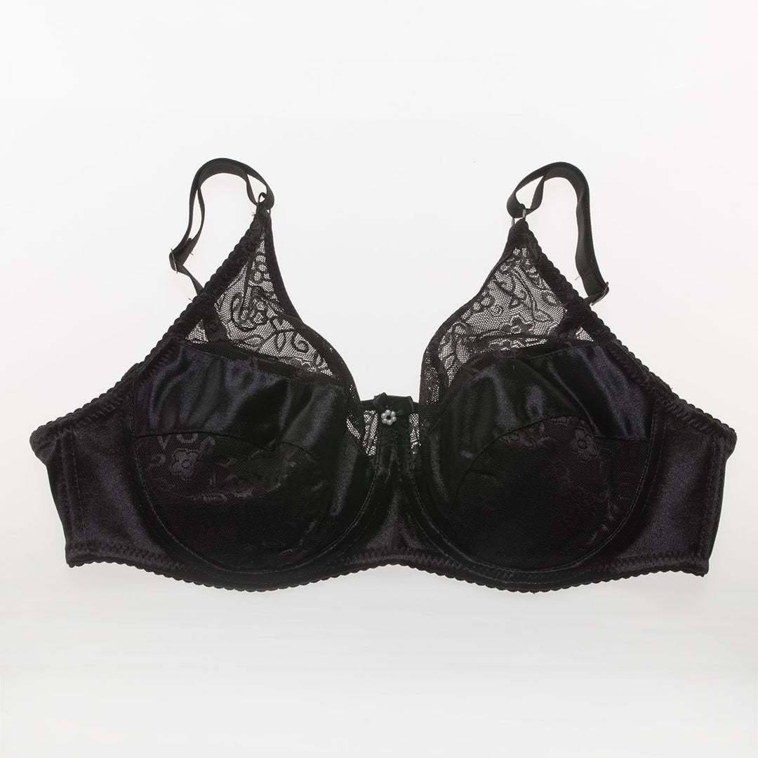 Tropfenförmige Silikonbrüste mit schwarzem Taschen-BH