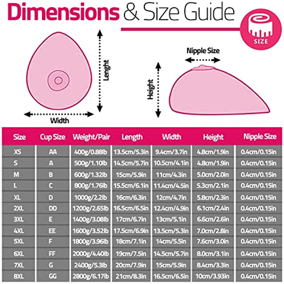 Ein Paar Silikonbrüste für die Mastektomie