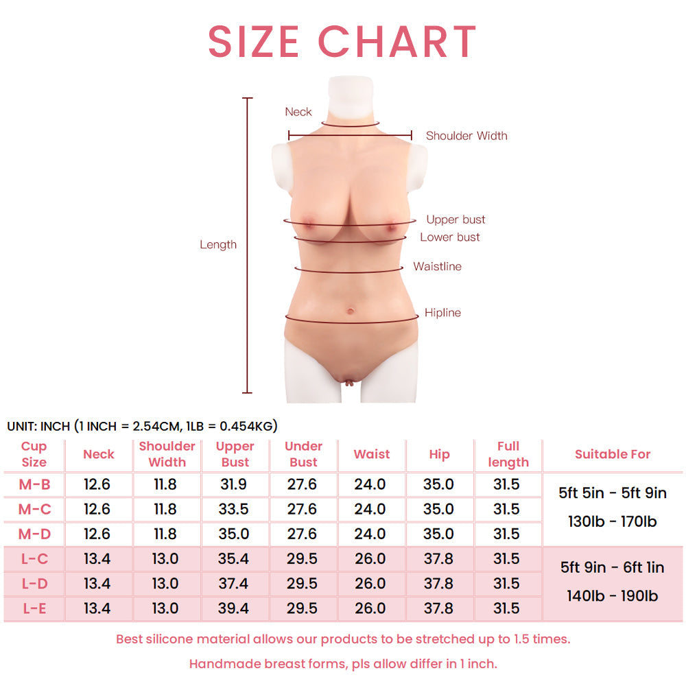 B bis E Cup Bademode Design Silikon Bodysuit mit Reißverschluss 4G