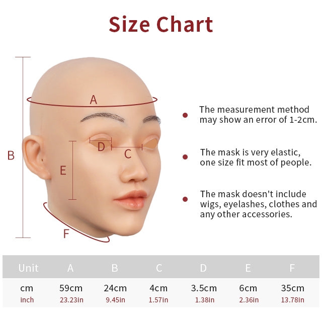 Elsa Silikon-Frauenkopfmaske 1G