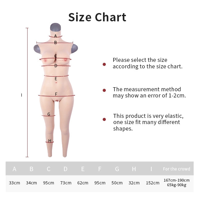 D-Körbchen Knöchellanger Silikon-Bodysuit 4G