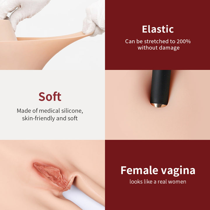 Knöchellange Silikon-Vaginalhosen 8G