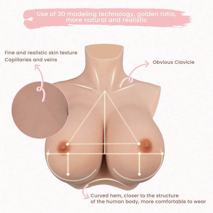 S Cup Huge Boobs Airbag Filling Breastplate 8G