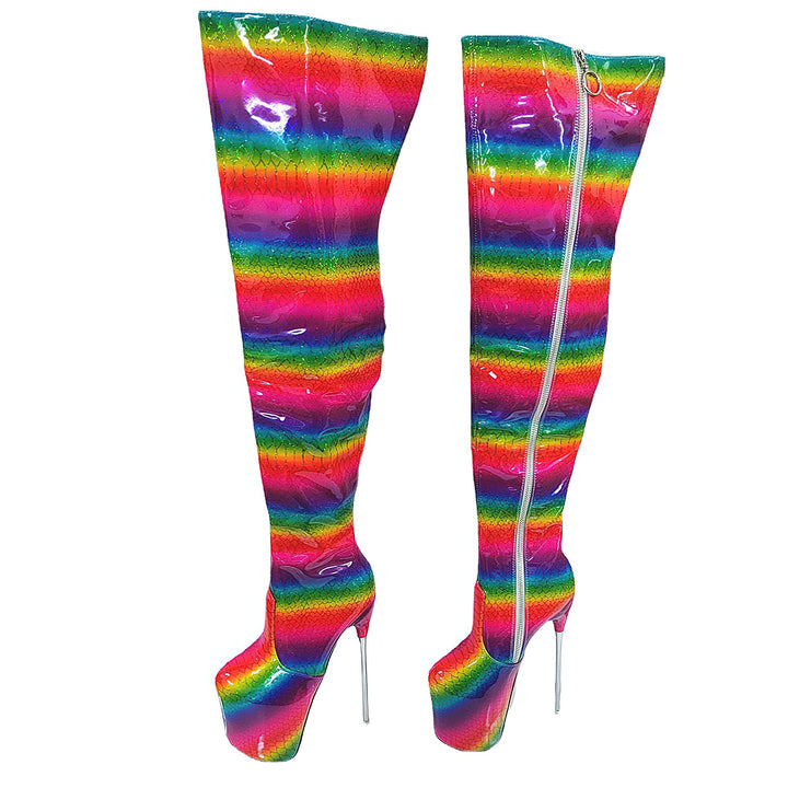 Rainbow 7.5 in Super-High-Heel-Stiefel