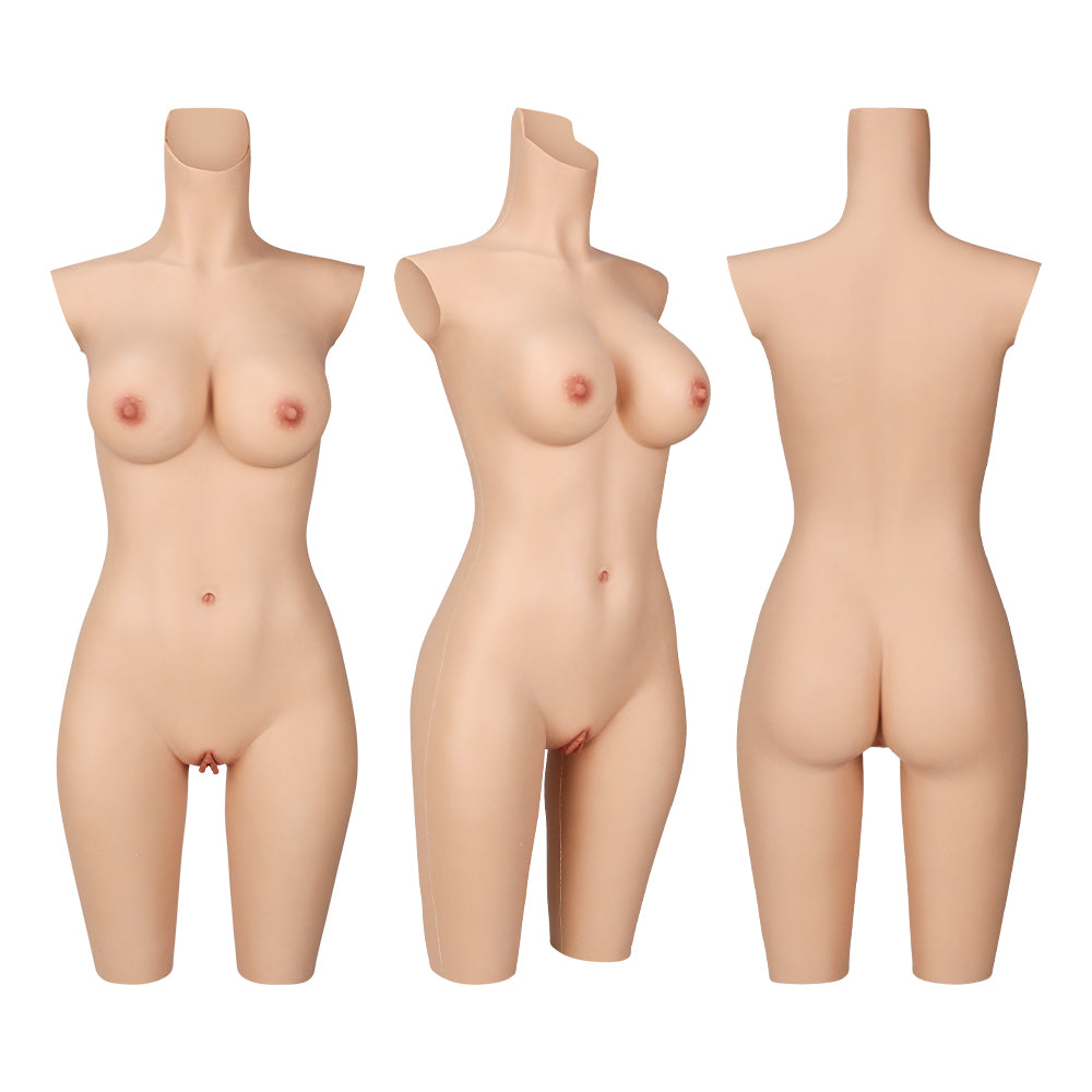 Silikon-Body mit D-Körbchen, halblang, 8G