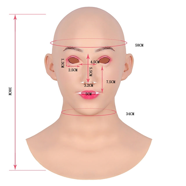 Bliss weibliche Kopfmaske aus Silikon