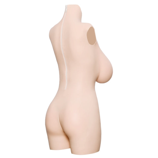 G Cup Half-length Silicone Bodysuit with Zipper 4G